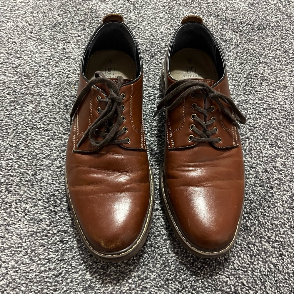 George Plain Toe Oxford Men’s Dress Shoes Brown